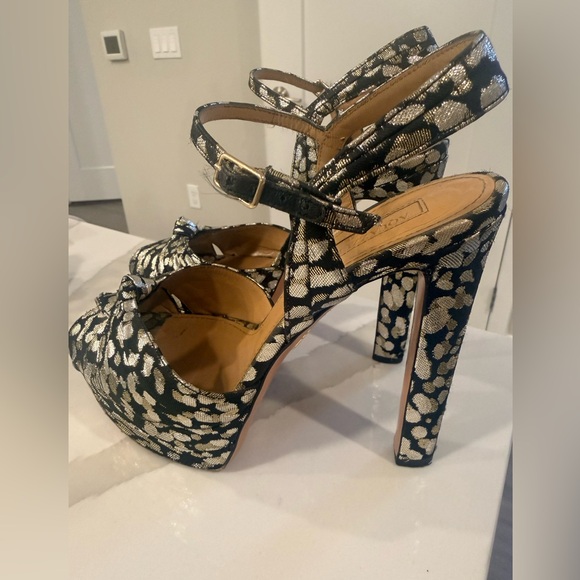 Aquazzura Shoes - Aquazzura Black and Silver Patterned Heels